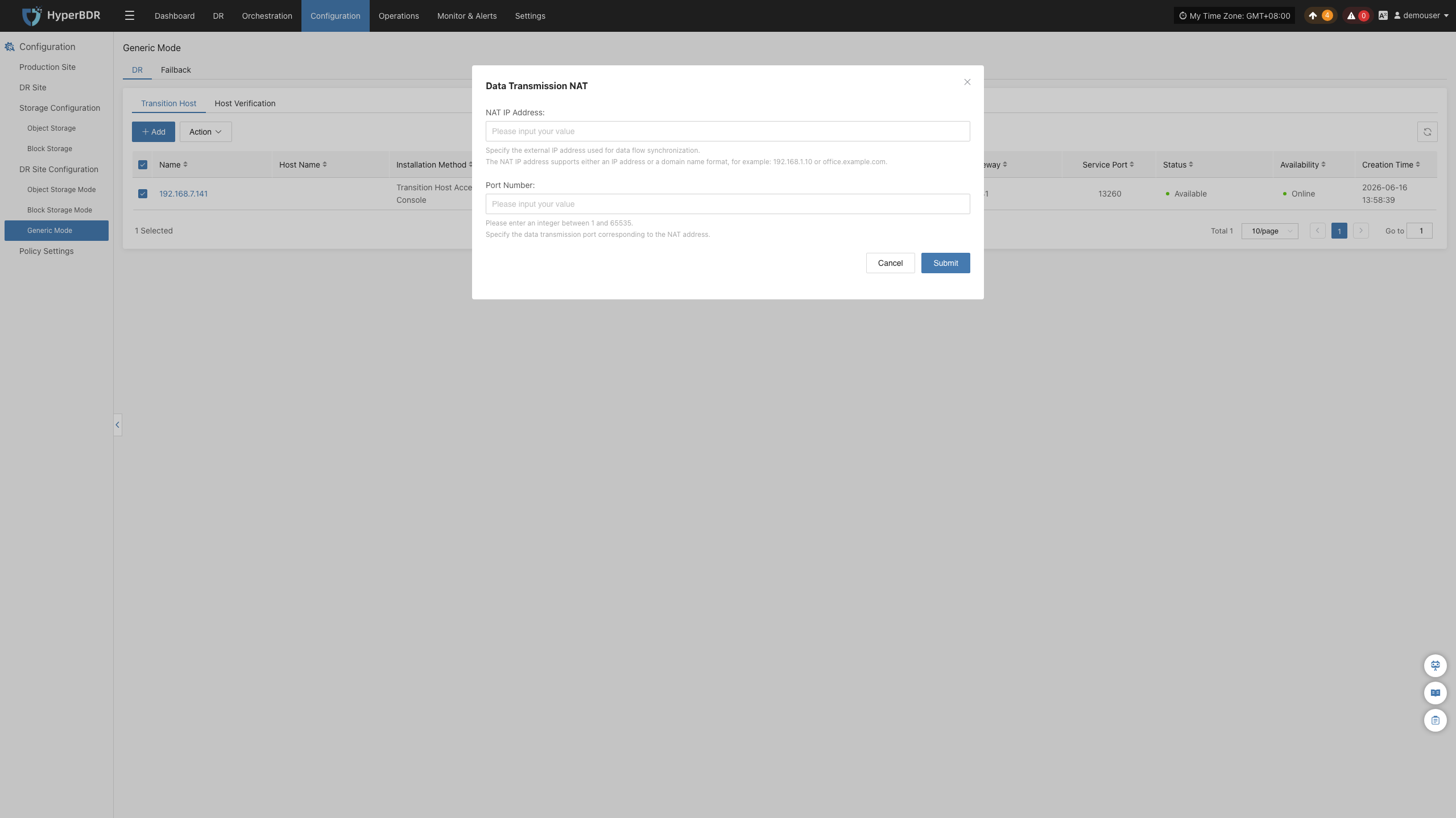 config-generic-mode-dr-th-action-click-data-transmission-nat