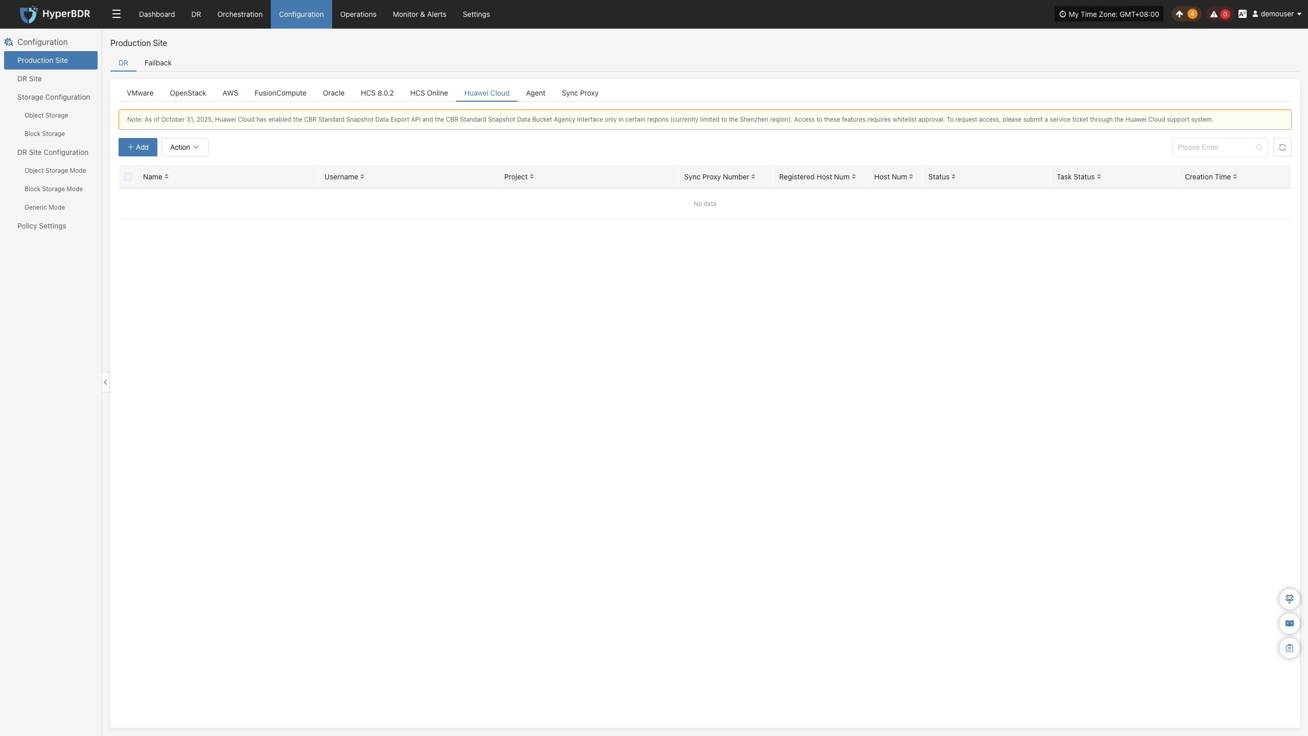config-productionsite-dr-huawei-cloud