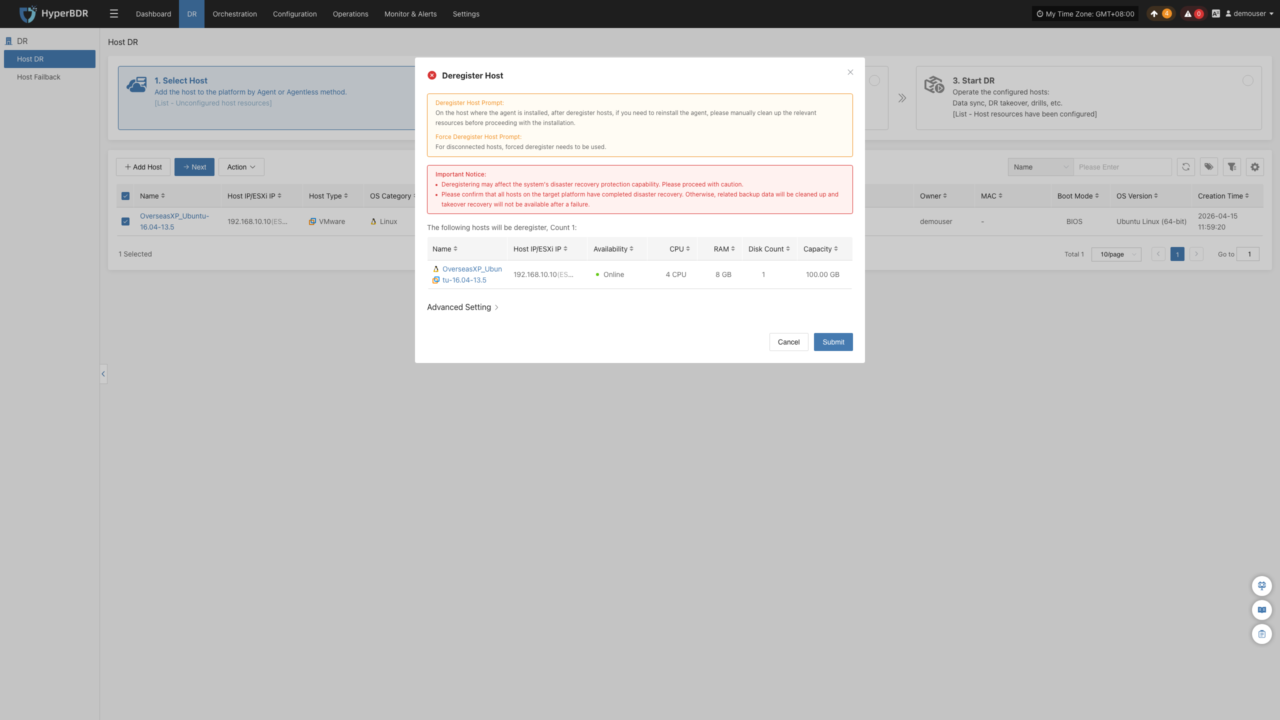 dr-select-host-action-click-deregister-host