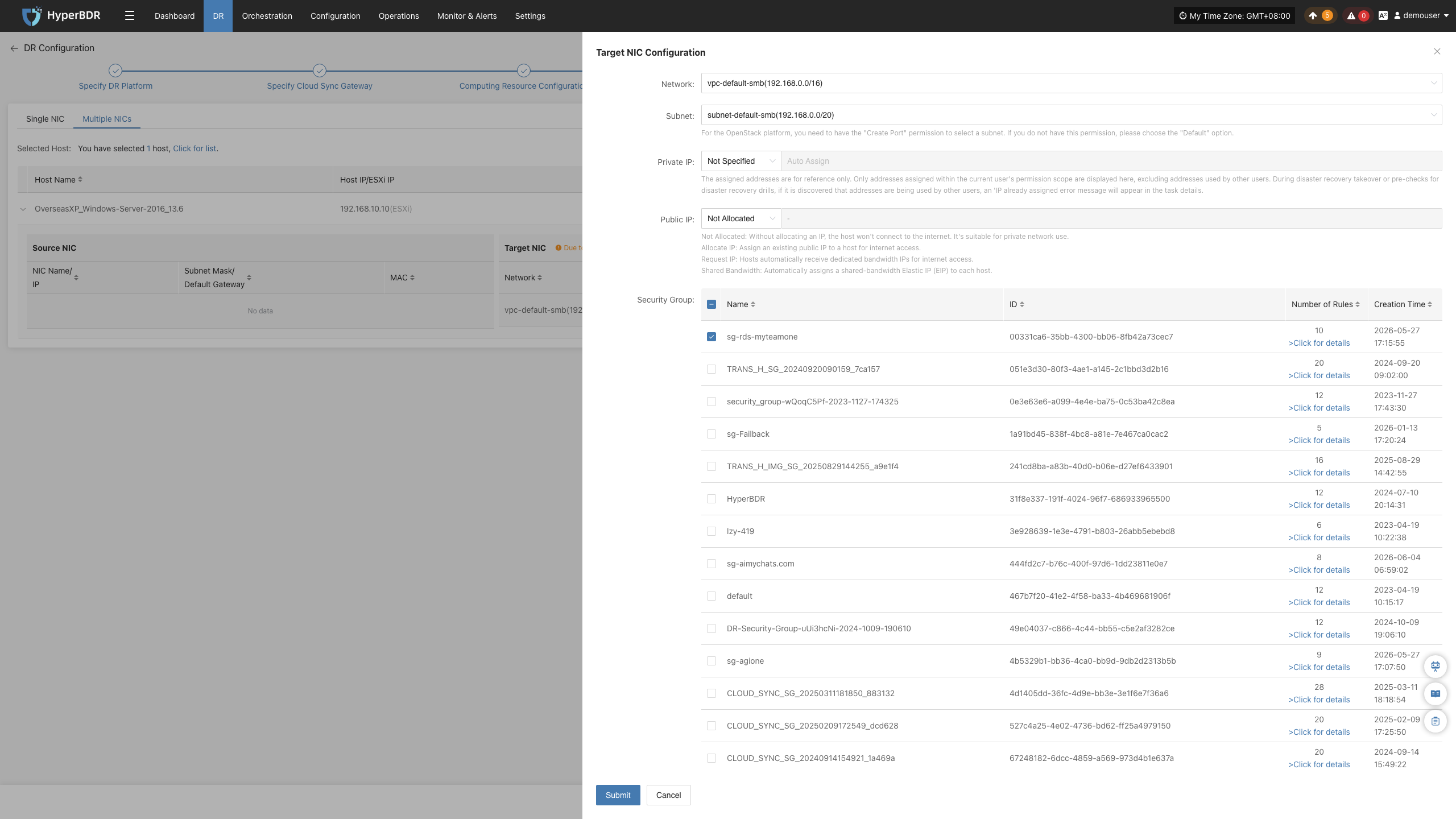 dr-setupdr-block-network-multiple-nics-modify