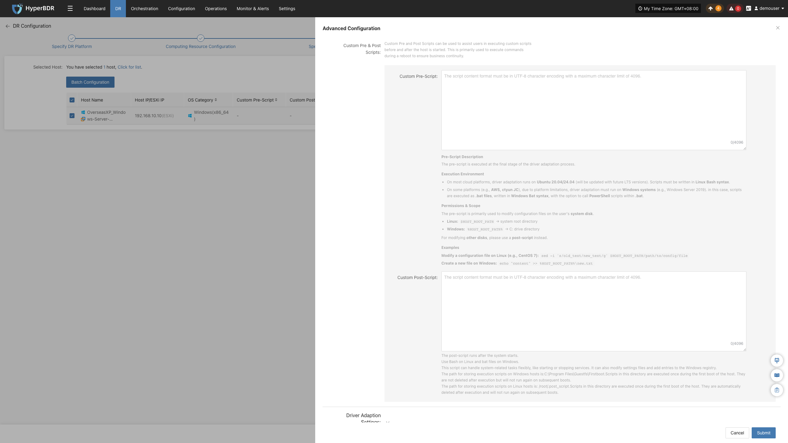 dr-setupdr-object-advanced-configuration