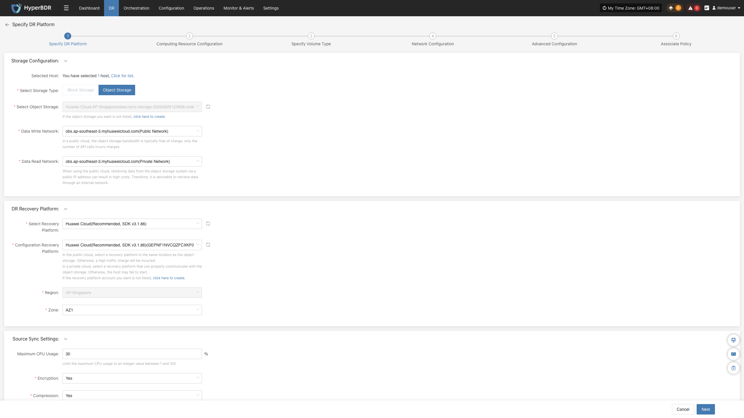 dr-startdr-action-click-specify-dr-platform